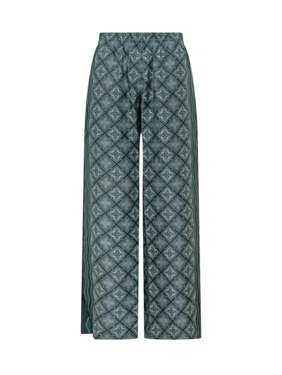 Casablanca Silk Trousers In Blue