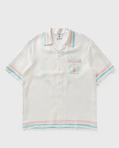 Casablanca Silk Twill Short Sleeve Shirt In White