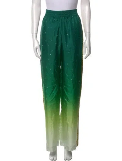Pre-owned Casablanca Silk Wide Leg Pants W/ Tags In Green