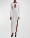 Casablanca Silver Dress W/ Cut Out Details In Silver