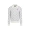 Casablanca Silver Monogram Zip Up Sweatshirt Men In White