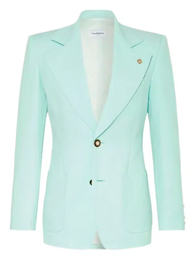 Casablanca Single-breasted Blazer In Green