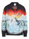 Casablanca Cuban Collar Long Sleeve Shirt In Multi