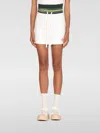 Casablanca Textured Fabric Tennis Skirt With Drawstring Waist In White