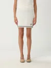 Casablanca Check Boucle Cotton Mini Skirt In White