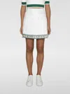 Casablanca Laurel Pleated Silk Miniskirt In 白色