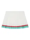 Casablanca White Silk Pleated Striped Skirt In White