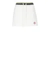 Casablanca Textured Fabric Tennis Skirt With Drawstring Waist In White