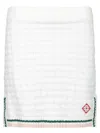 Casablanca Check Boucle Cotton Mini Skirt In White