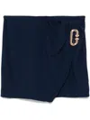 Casablanca Pleated Drapped Skirt In Blue