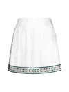 Casablanca Laurel Pleated Silk Miniskirt In Laurel