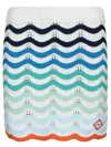 Casablanca Womens Wavy Crochet Cotton-knit Mini Skirt Wave In Multicolor