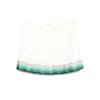Casablanca Mini Skirt With Pleated Design And Color Block In White