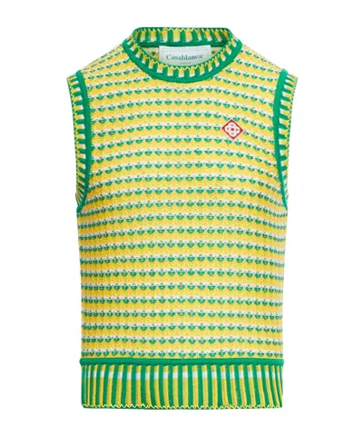 Casablanca Sleeveless Knitted Vest In Green