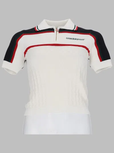 Casablanca Slim Fit Tennis Polo For Women In White