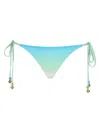 Casablanca Gradient-effect Bead-embellished Bikini Bottoms In Blue