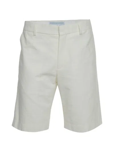 Pre-owned Casablanca Slub-cotton Bermuda Shorts In White