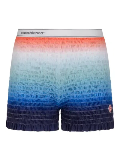 CASABLANCA SMOCKED GRADIENT SHORTS