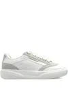 Casablanca White Leather Sneakers With Suede Insert On The Heel In White
