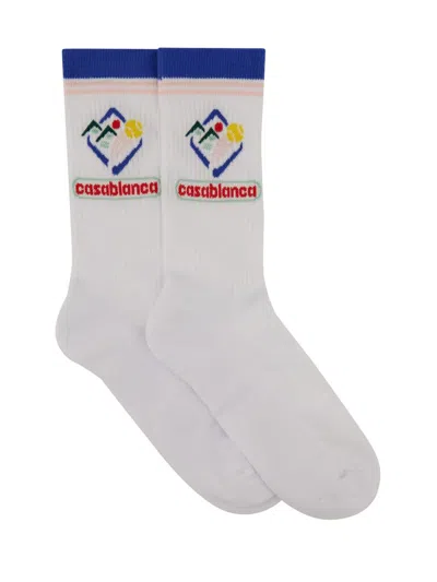 Casablanca Socks With Logo In Neutral