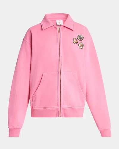 CASABLANCA SPORT PATCHES COLLARED ZIP SWEATSHIRT