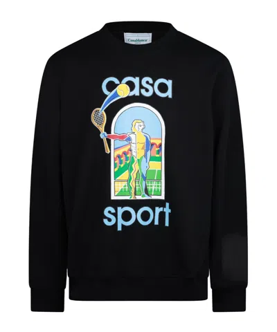Casablanca Sportgraphic Crewneck Sweatshirt In Black