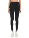 Casablanca High-waisted Sports Leggings With Side Stripe Accents In Black