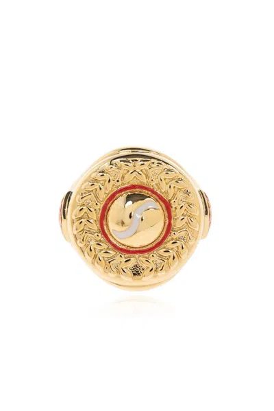 Casablanca Sports Medallion Ring In Gold