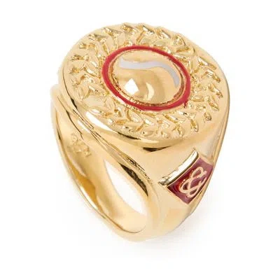 Casablanca Sports Medallion Ring In Gold