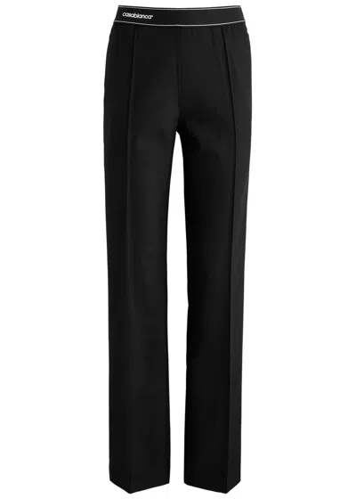 Casablanca Sports Straight-leg Twill Trousers In Black