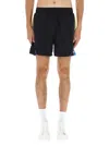 Casablanca Sporty Black Shorts With Colorful Accent Panels In Black