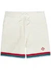 Casablanca Sporty Crochet Cotton Shorts In White