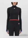 Casablanca Stripe Long-sleeve Cropped Activewear Top