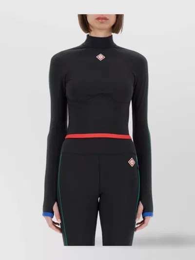CASABLANCA SPORTY SILHOUETTE HIGH NECK TOP
