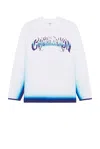 Casablanca White Long-sleeve T-shirt With Logo Lettering On The Front In Cotton Man
