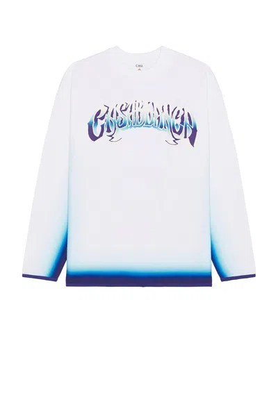 CASABLANCA SPRAY DYE GRADIENT FADED LOGO LONG SLEEVE TEE