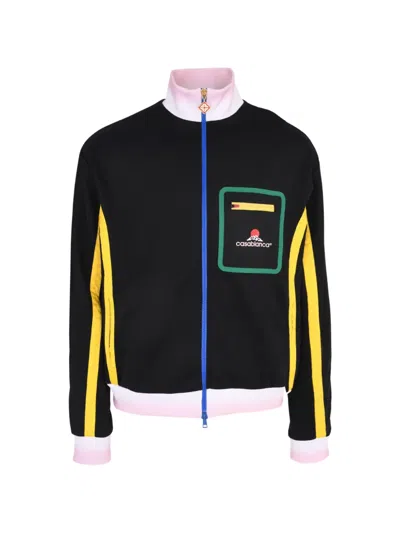 Casablanca Spray Rib Track Jacket In Black