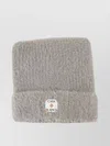 Casablanca Square Hat Fluffy Nylon Textured Knit In Gray