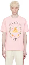 Casablanca Pale Pink Casa Way Orange Mascot T-shirt In Pink
