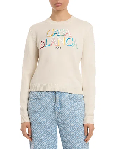 Casablanca Stacked Logo Jumper In Neutral