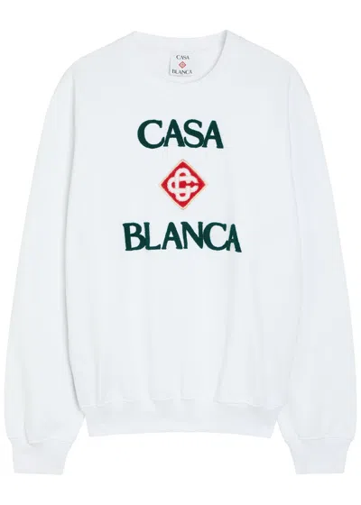 Casablanca Casa Blanca Logo Sweater With Distinctive Emblem In White