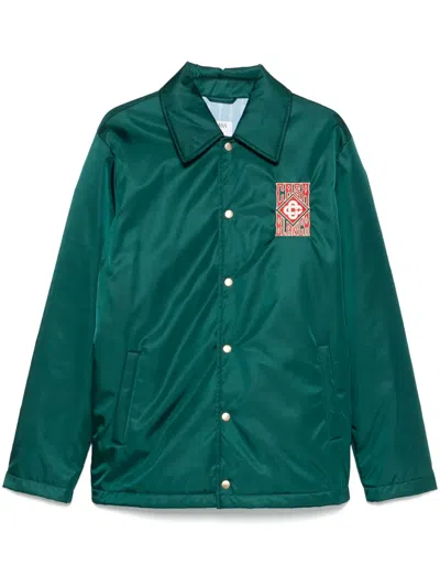 Casablanca Gothic Logo Stadium Jacket In Blue