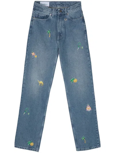 CASABLANCA CASABLANCA STRAIGHT JEANS WITH EMBROIDERY