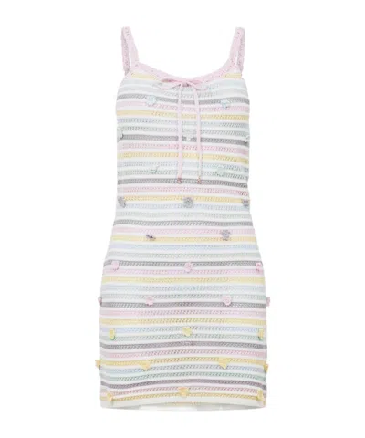 Casablanca Strap Strip Dress In Multi