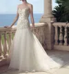 Casablanca Strapless Sweetheart Gown In Ivory/ivory/silver In Multi