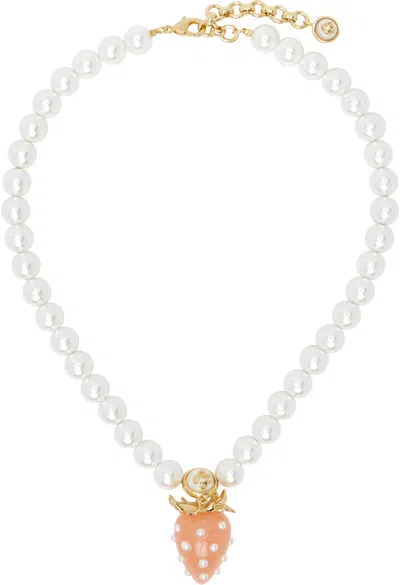 Casablanca Strawberry Necklace In Metallic