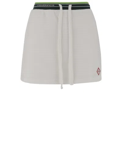 Casablanca Mini Skirt In White With Coulisse