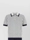 Casablanca White Polo With Classic Collar And All-over Logo Motif In Cotton Man
