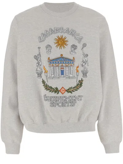 CASABLANCA CASABLANCA STRETCH COTTON SWEATSHIRT WITH PRINT