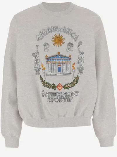 CASABLANCA CASABLANCA STRETCH COTTON SWEATSHIRT WITH PRINT